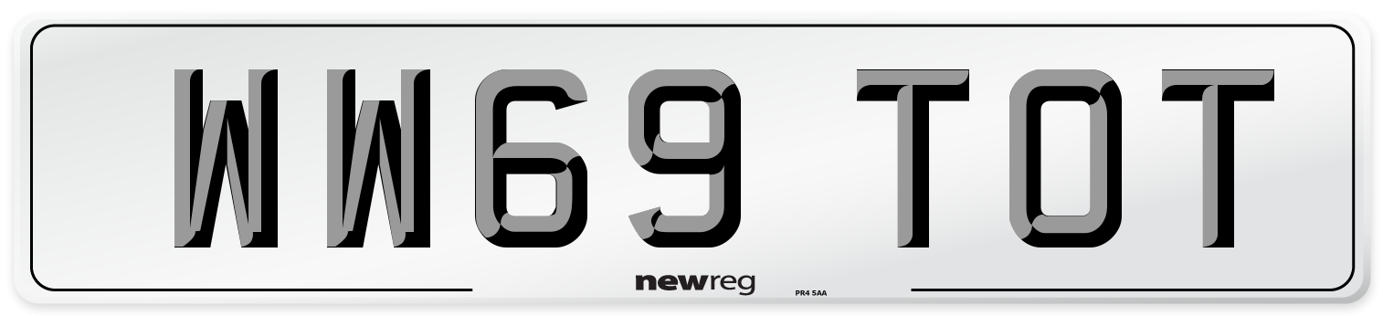 WW69 TOT Number Plate from New Reg